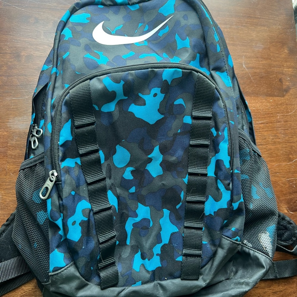 Nike Black and Blue Camo Backpack